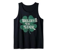 Trendy Apparel St. Patrick's Day Believe in Luck Clover Logo Canotta