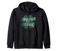 Trendy Apparel St. Patrick's Day Believe in Luck Clover Logo Felpa con Cappuccio