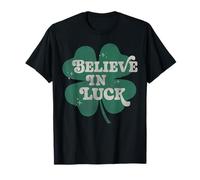 Trendy Apparel St. Patrick's Day Believe in Luck Clover Logo Maglietta