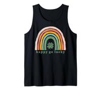 Trendy Apparel St. Patrick's Day Happy Go Lucky Rainbow Logo Canotta