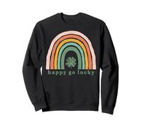 Trendy Apparel St. Patrick's Day Happy Go Lucky Rainbow Logo Felpa