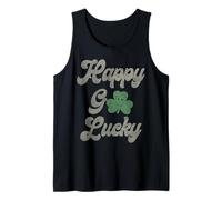 Trendy Apparel St. Patrick's Day Happy Go Lucky Vintage Logo Canotta