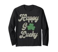 Trendy Apparel St. Patrick's Day Happy Go Lucky Vintage Logo Maglia a Manica