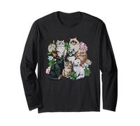 Trendy Apparel St. Patrick's Day Kitties & Clovers Portrait Maglia a Manica