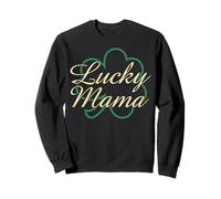 Trendy Apparel St. Patrick's Day Lucky Mama Shamrock Logo Felpa