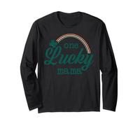 Trendy Apparel St. Patrick's Day One Lucky Mama Rainbow Logo Maglia a Manica