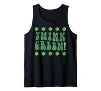 Trendy Apparel St. Patrick's Day Think Green Distressed Logo Canotta