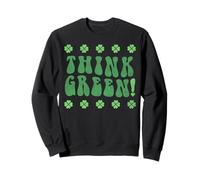 Trendy Apparel St. Patrick's Day Think Green Distressed Logo Felpa
