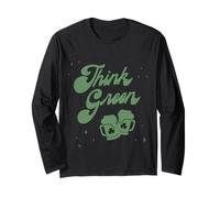 Trendy Apparel St. Patrick's Day Think Green Distressed Logo Maglia a Manica
