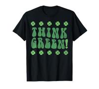 Trendy Apparel St. Patrick's Day Think Green Distressed Logo Maglietta