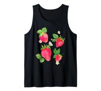 Trendy Apparel Strawberry Summer White Flowers And Bees Canotta