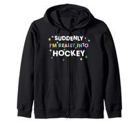 Trendy Apparel Suddenly I'm Really Into Hockey Games Felpa con Cappuccio