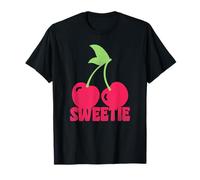 Trendy Apparel Sweetie Two Cherries On A STEM Illustration Maglietta