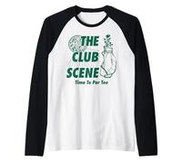 Trendy Apparel The Club Scene Time To Par Tee Disco Ball Maglia con Maniche Raglan