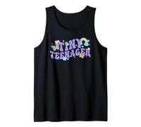 Trendy Apparel Tiny Teenager Cute Flower Butterfly & Rainbow Canotta