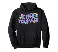 Trendy Apparel Tiny Teenager Cute Flower Butterfly & Rainbow Felpa con Cappuccio