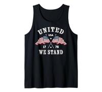 Trendy Apparel United We Stand USA 1776 Crossed Flags Canotta