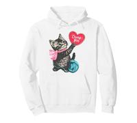 Trendy Apparel Valentine's Day Dump Him Cute Kitten with Bow Felpa con Cappuccio