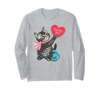 Trendy Apparel Valentine's Day Dump Him Cute Kitten with Bow Maglia a Manica