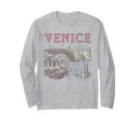 Trendy Apparel Venice Italy Water Way Canals Painting Maglia a Manica