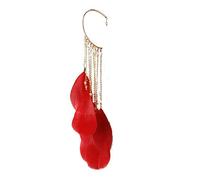 Trendy Bead Chain Piume Lunghe Nappe Orecchio Cuff Polsino Clip da donna Ragazze Alla moda Charme Gancio per l'orecchio Senza piercing Regali gioielli Creativo e utile Design attraente