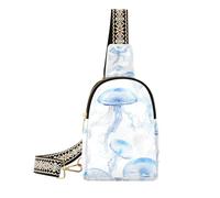 Trendy Beauty Moon Jellyfish White fanny pack borsa robusta crossover borse per le donne per il giorno pack, bellezza Luna Medusa bianca, 1 size