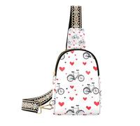 Trendy Bike Simple Line Art Cuore Forma San Valentino fanny pack pannolino carino fanny pack per le donne per il viaggio, bici semplice linea art forma cuore San Valentino, 1 size