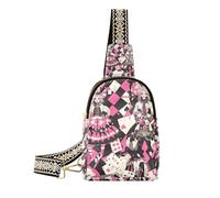 Trendy Black and Peach Circus Cartoon Doll borse per ragazze borse a tracolla impermeabili per le donne per il pacchetto di giorno, Bambola dei cartoni animati circo nero e pesca, 1 size
