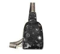 Trendy Black Gothic Tarot Astrology bag per gli uomini impermeabile piccole borse a tracolla per l'escursionismo, Astrologia dei tarocchi gotici neri, 1 size