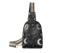 Trendy Black Gothic Tarot Astrology crossbody borse carino piccola borsa a tracolla per il viaggio, Astrologia dei tarocchi gotici neri, 1 size
