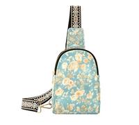 Trendy blu e bianco romantico rose per San Valentino donne fanny pack impermeabile fanny pack cross body per escursioni, Rose romantiche blu e bianche per San Valentino, 1 size