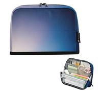 Trendy Blu Gradiente Sfocatura Matite Borse di Stoccaggio Cerniera Astuccio Grande Matite Sacchetto Ragazzi Borse Penna Ragazzi Ragazze Colori Adulti Bambini Rientro a Scuola Organizer