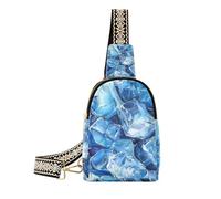 Trendy blu trasparente Ice Cubes corpo fionda borsa multiuso donna crossbody fanny pack per giorno pack, Cubetti di ghiaccio trasparenti blu, 1 size