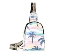 Trendy Boho Simple Style Island Coconut Tree borse per gli uomini moda corpo borsa per gli uomini per il pacchetto di giorno, boho stile semplice Isola albero di cocco, 1 size