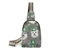 Trendy Cartoon Carino Grigio St. Parikh Day Dog piccolo marsupio antifurto per le donne in pelle crossbody per giorno pack, Cartone animato carino grigio cane giorno di San Parikh, 1 size
