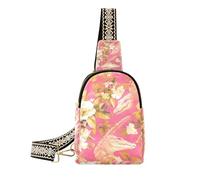 Trendy Cartoon Cute Peach Gold Crocodile piccola borsa a tracolla borsa multiuso per le donne crossbody per escursioni, Carino coccodrillo oro pesca del fumetto, 1 size
