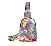Trendy Cartoon Elegante Re Avvoltoio Uccello Patriottico Blu Rosso Borse di Colore per gli uomini robusto crossbody fanny pack borsa per escursionismo