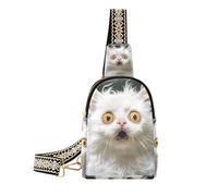 trendy Cartoon Funny Laperm Cats Fear crossbody bag uomo robusto nero crossbody fanny pack per escursionismo, cartone animato, divertente, laperm, gatti, paura, 1 size