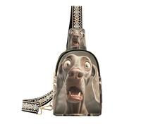 trendy Cartoon Funny Weimaraner Dogs Fear piccolo fanny pack robusto fanny pack borsa per pannolini per il giorno pack, cartone animato, divertente, Weimaraner, cani, paura, 1 size