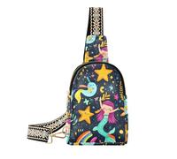 trendy Cartoon Sirene Unicorni Arcobaleni Stelle a cinque punte borse a tracolla in pelle per le donne fanny pack per escursionismo