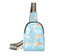 trendy chic gamberetti blu fanny pack crossbody robusto fling zaino borsa a tracolla per escursionismo, chic Gamberetti Blu