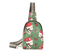 Trendy Christmas Skulls borsa a tracolla antifurto piccole borse a tracolla per il giorno pack, Teschi di Natale, 1 size