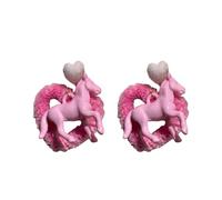 Trendy Colorato Cuore Pony Orecchino Cuff-Daddy Comodo Clip In Resina Su Orecchini Alla Moda Delle Donne Per Feste E Data Accessori Alla Moda, Taglia unica, come descritto