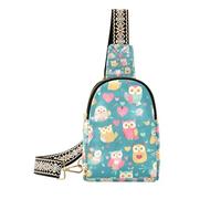 Trendy Colorful Bella Carino San Valentino Gufo borsa fanny pack moda per le donne antifurto per il viaggio, colorato carino carino San Valentino gufo, 1 size