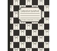 Trendy Composition Notebook: Cute, Black Checkered Pattern with Coquette Bows | School Supply Lined Paper | College Ruled, 7.5 x 9.25, 120 Pages | For Kids, Teen, and Adults