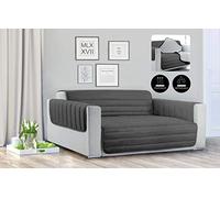 Trendy Copri Divano Trapuntato, Grigio Chiaro/Grigio Scuro, 2 Posti