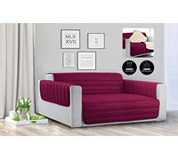 Trendy Copri Divano Trapuntato, Tela, Bordeaux/Panna, 3 POSTI