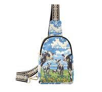 Trendy Cows on Prairie grande marsupio carino antifurto borsa a tracolla per viaggi, mucche sulla prateria, 1 taglia, Mucche nella prateria, 1 size