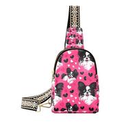 Trendy Cute Animal Dog Heart San Valentino crossbody fanny pack robusto antifurto crossbody borsa per viaggio, carino animale cane cuore San Valentino, 1 size