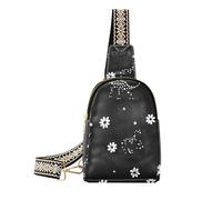 Trendy Cute Dinosaurs Black Little Blooms piccole borse a tracolla multiuso spalla fanny pack per escursionismo